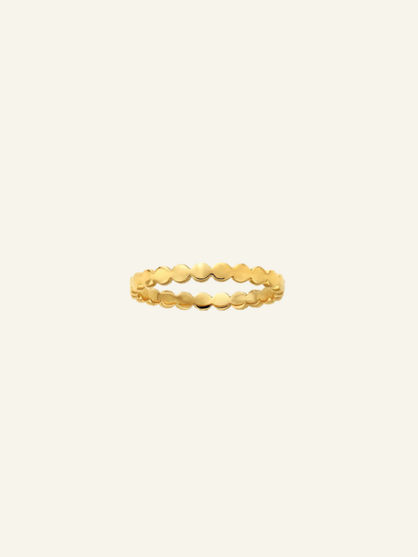 14k Solid Gold Beaded Ring