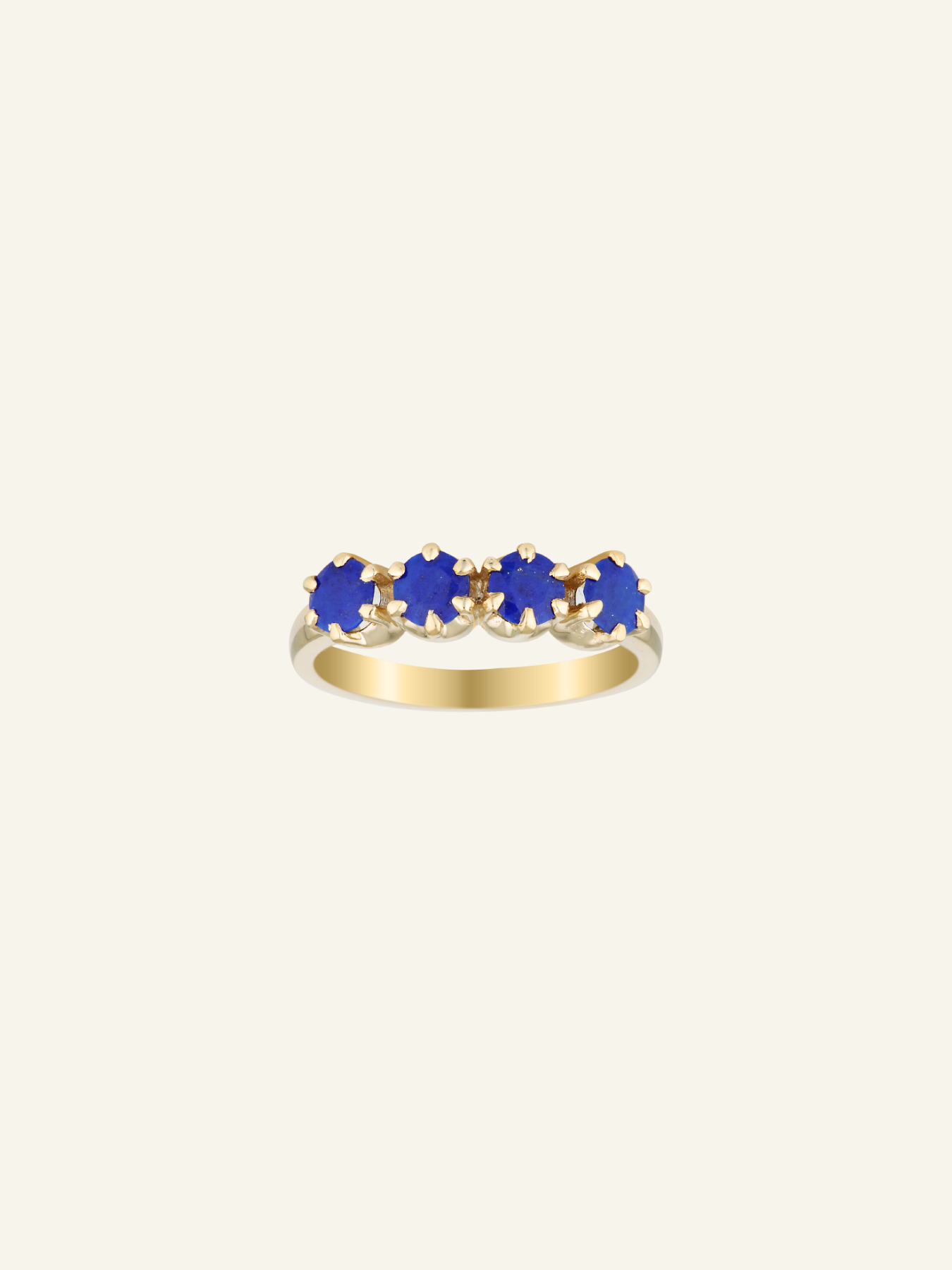 Solid Gold Four Lapis Ring