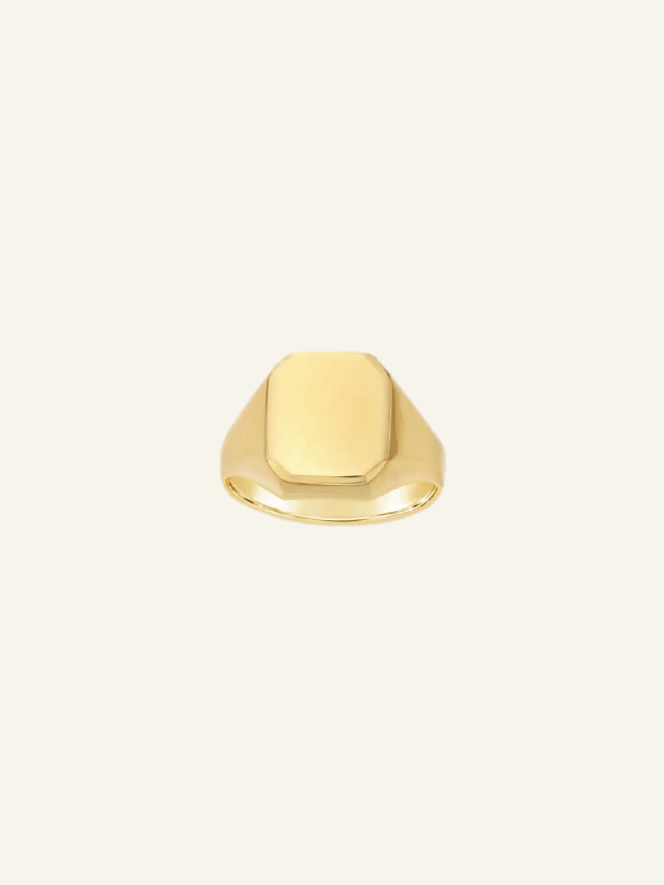 14k Solid Gold Octagon Signet Ring