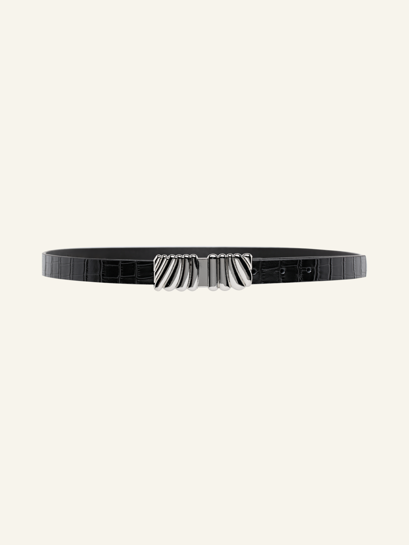 Selene Belt Silver - Black Stone