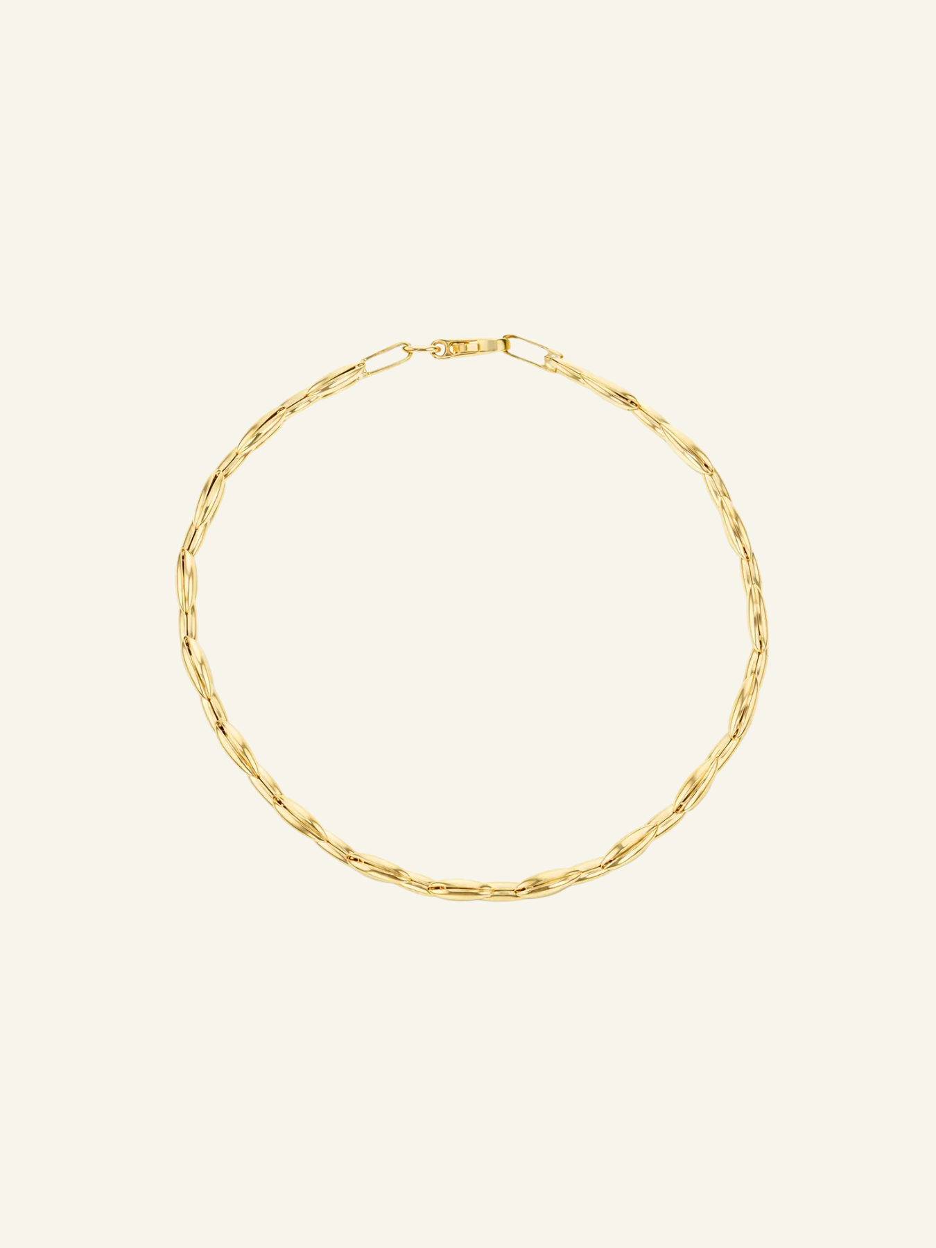 Solid Gold Curved Link Gate Bracelet