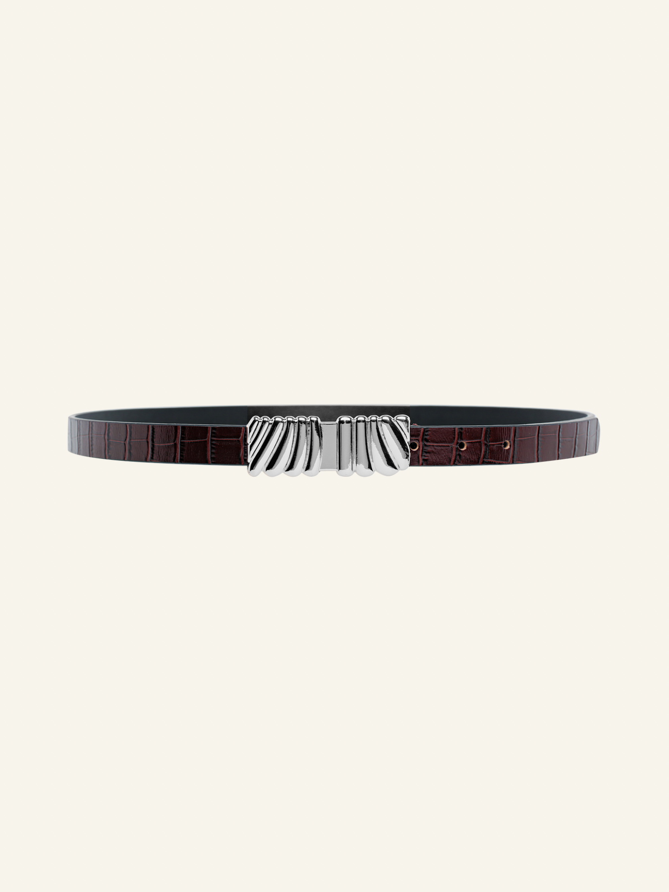 Selene Belt Silver - Brown Stone