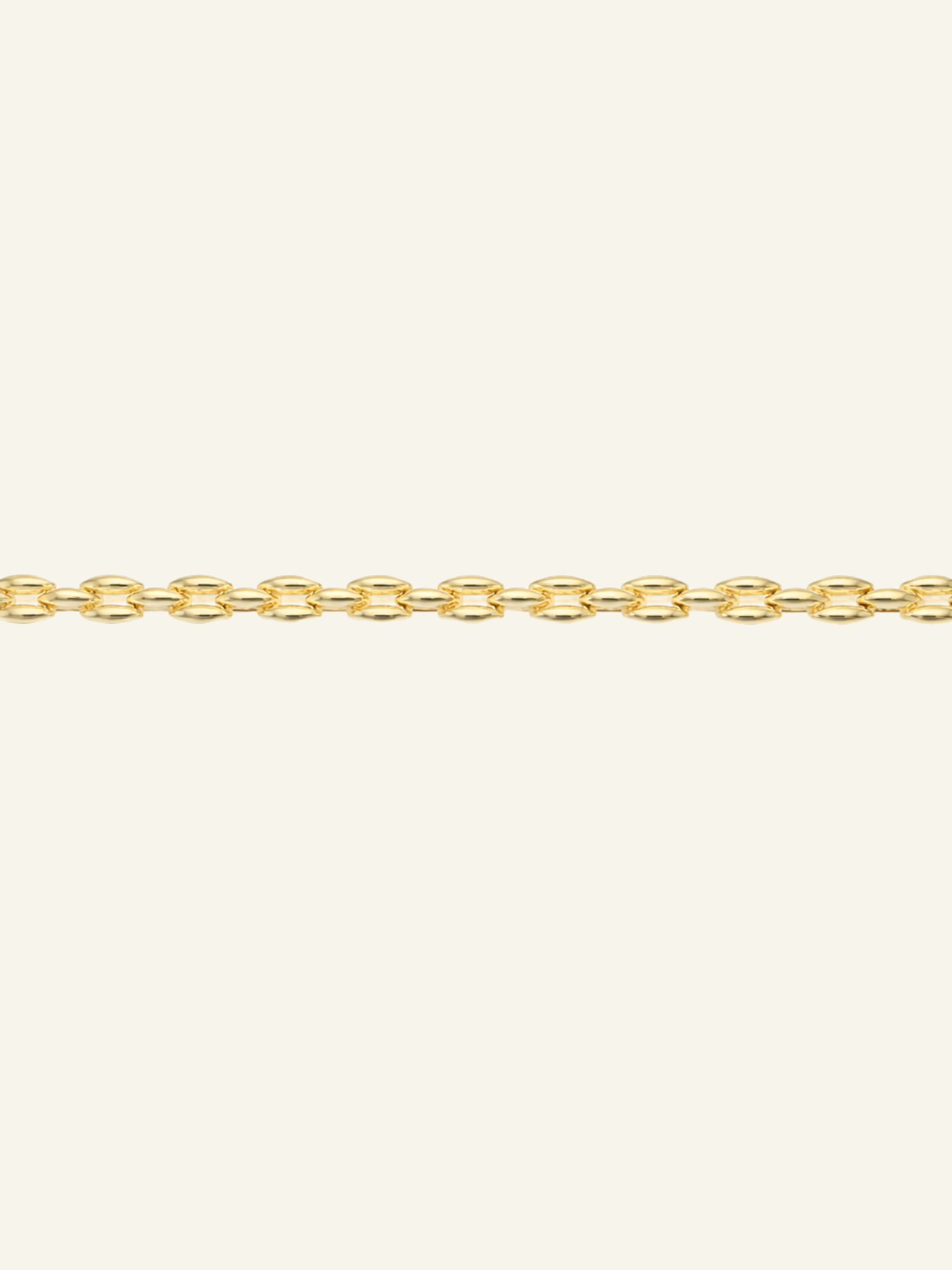 Solid Gold Curved Link Gate Bracelet