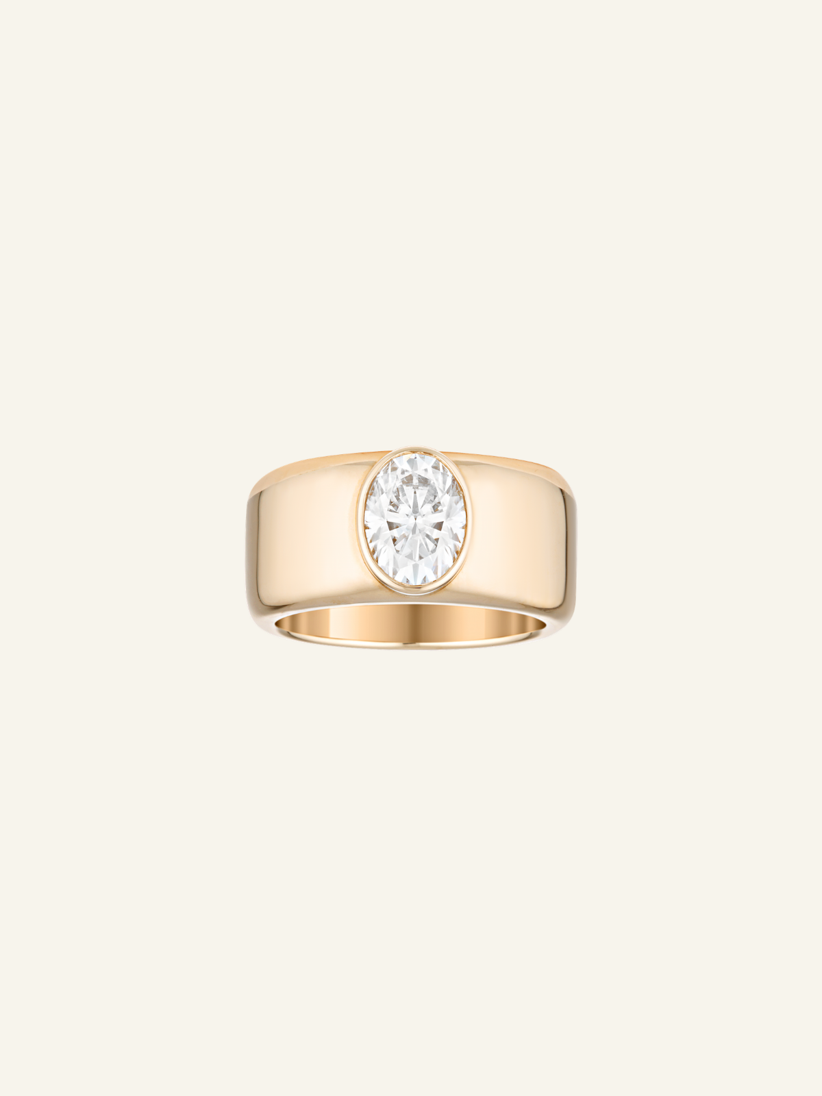 Solid Gold Bezel Solitaire Ring