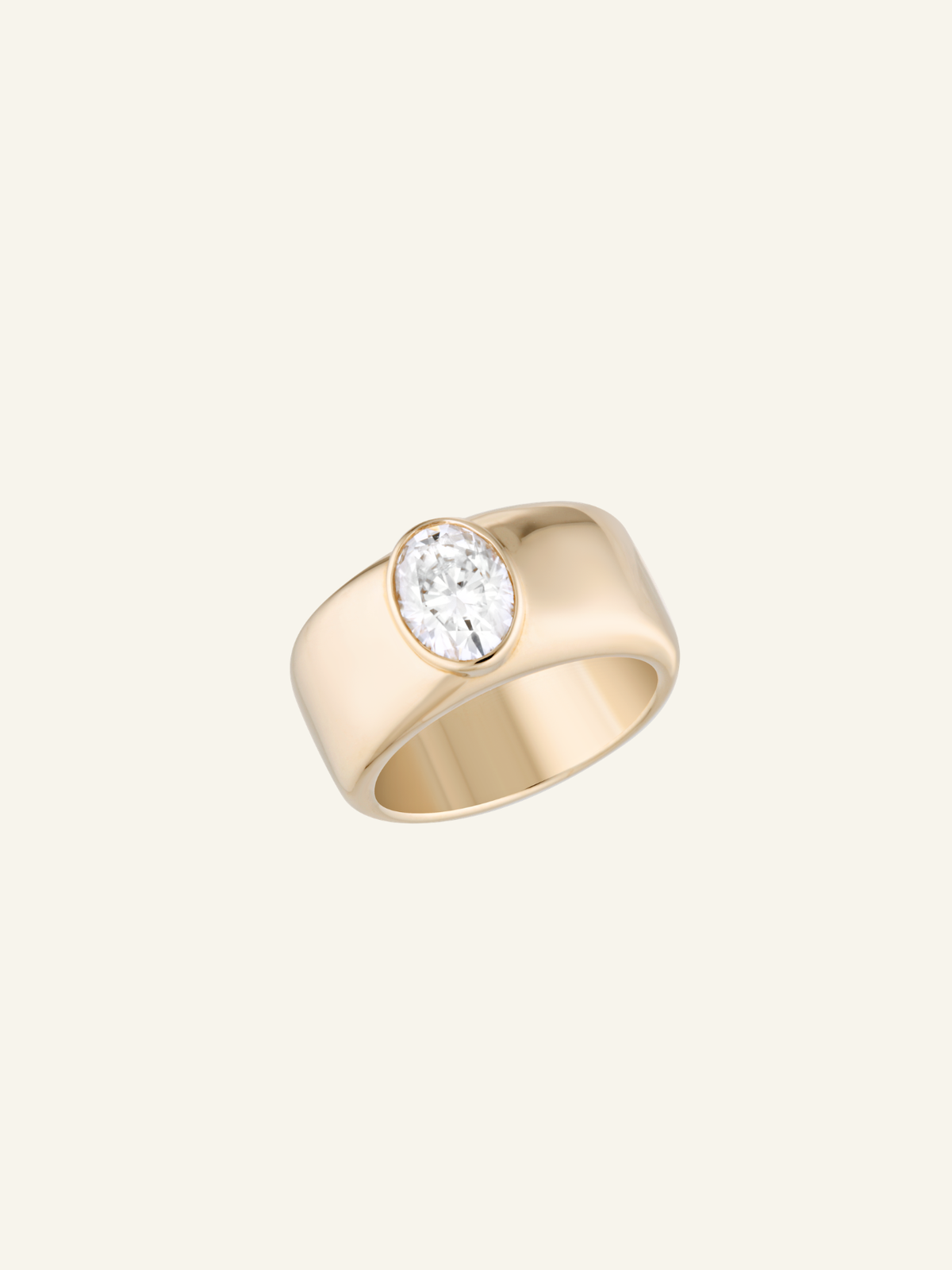 Solid Gold Bezel Solitaire Ring