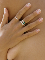 Solid Gold Emerald Rectangle Ring