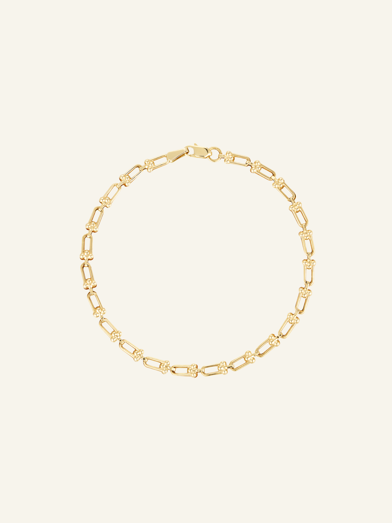 Solid Gold Lock Link Bracelet