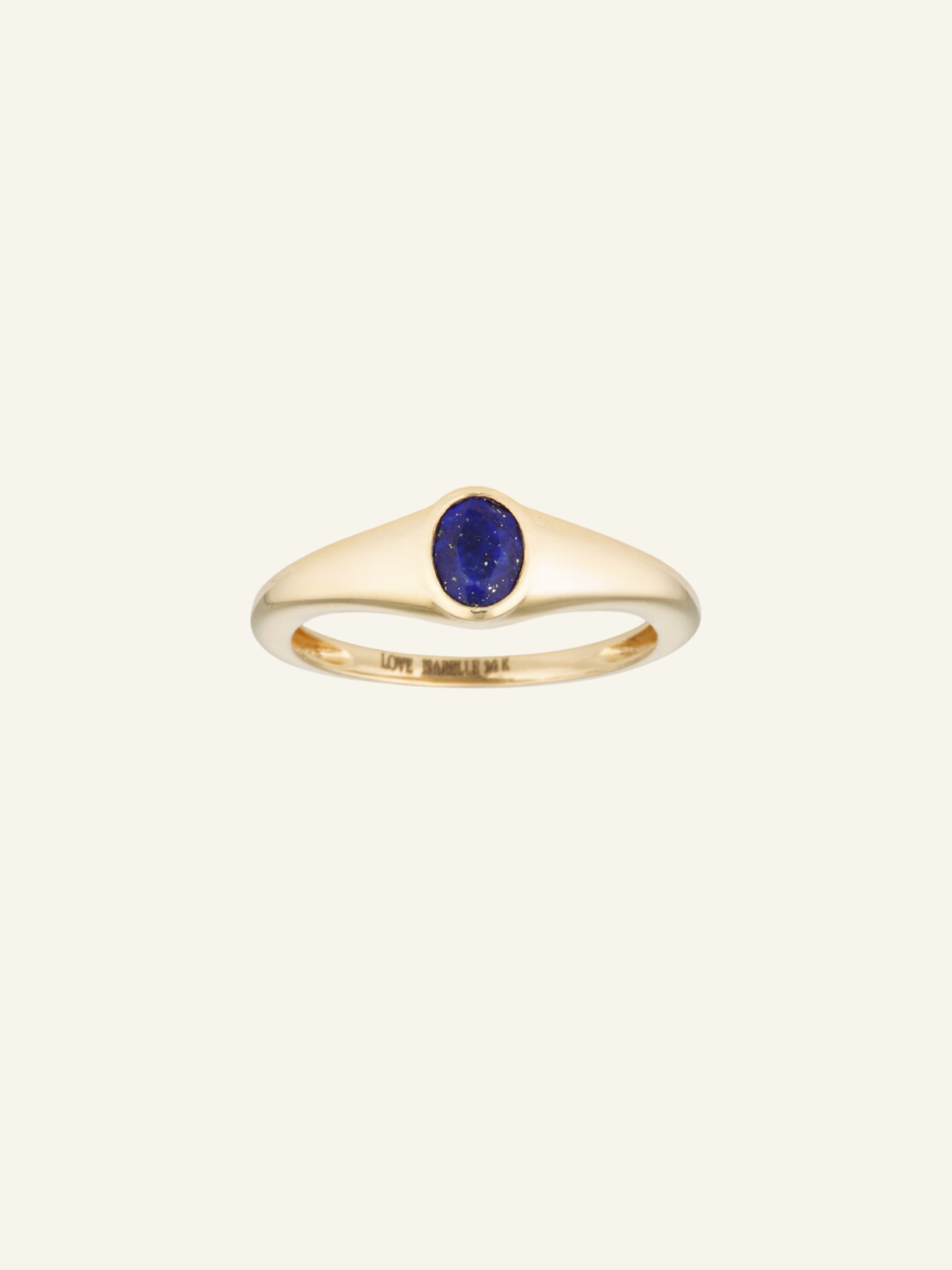 Solid Gold Lapis Signet Ring