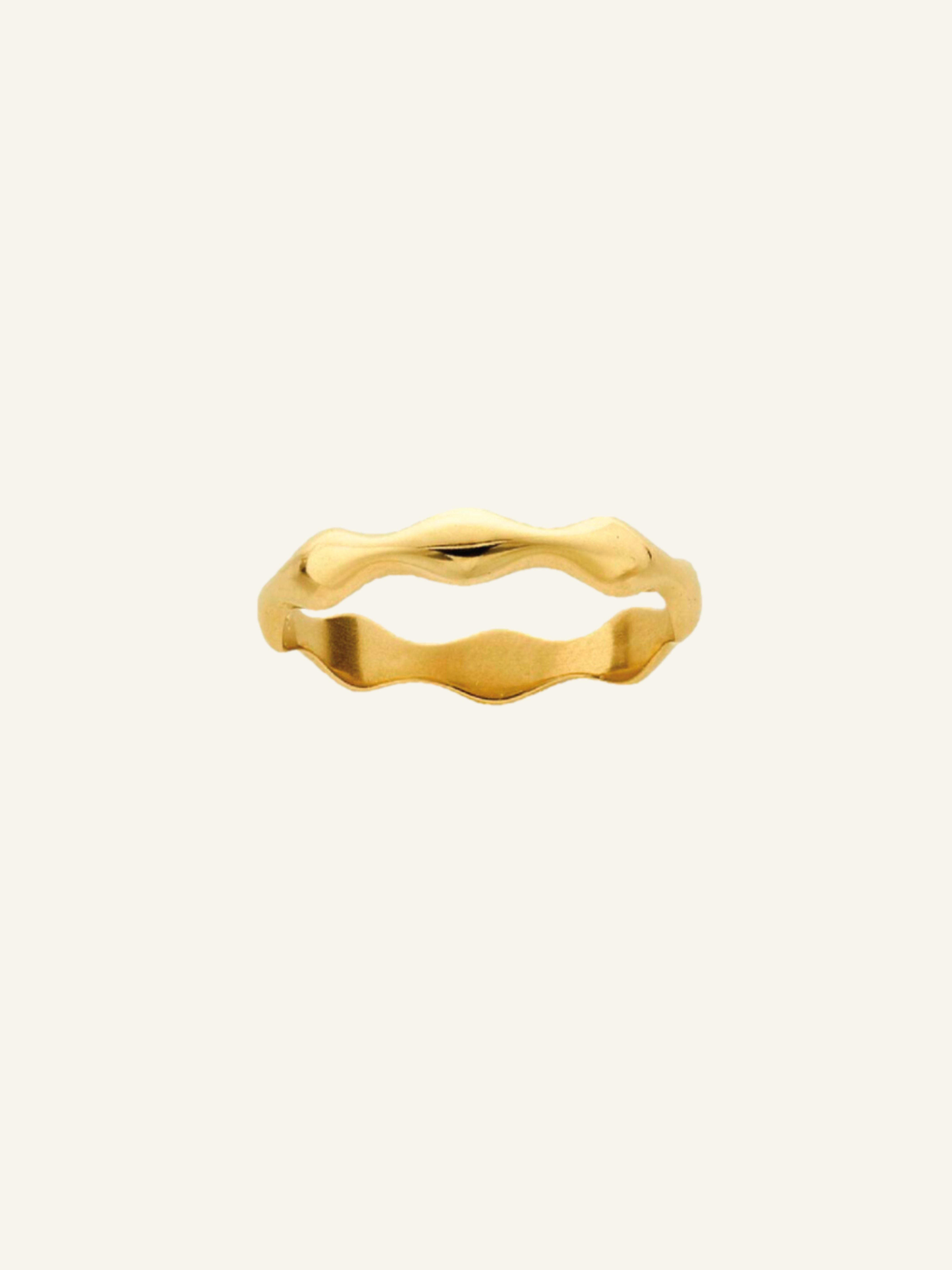 14k Solid Gold Organic Wave Ring