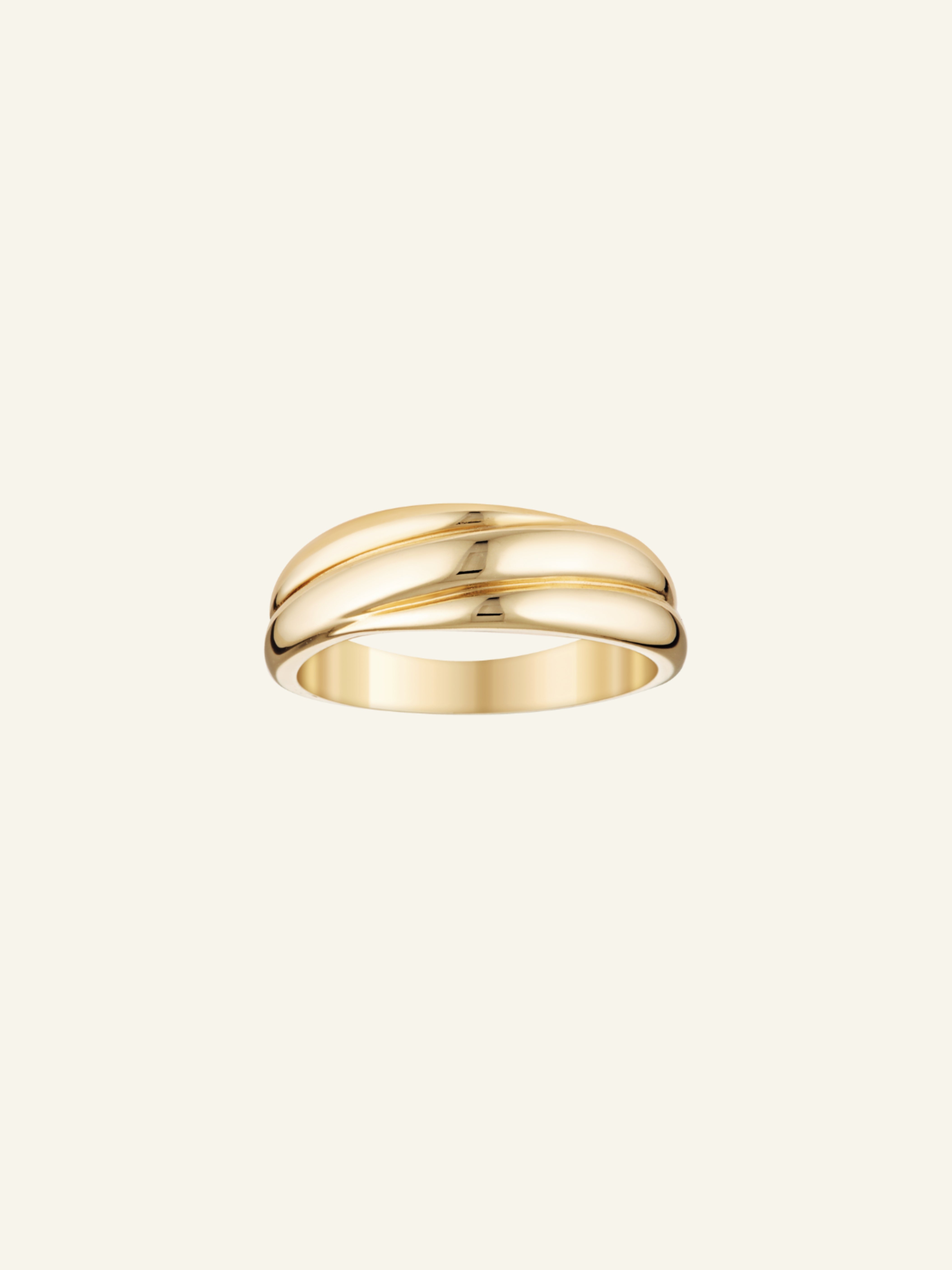 Solid Gold Puffed Texture Ring