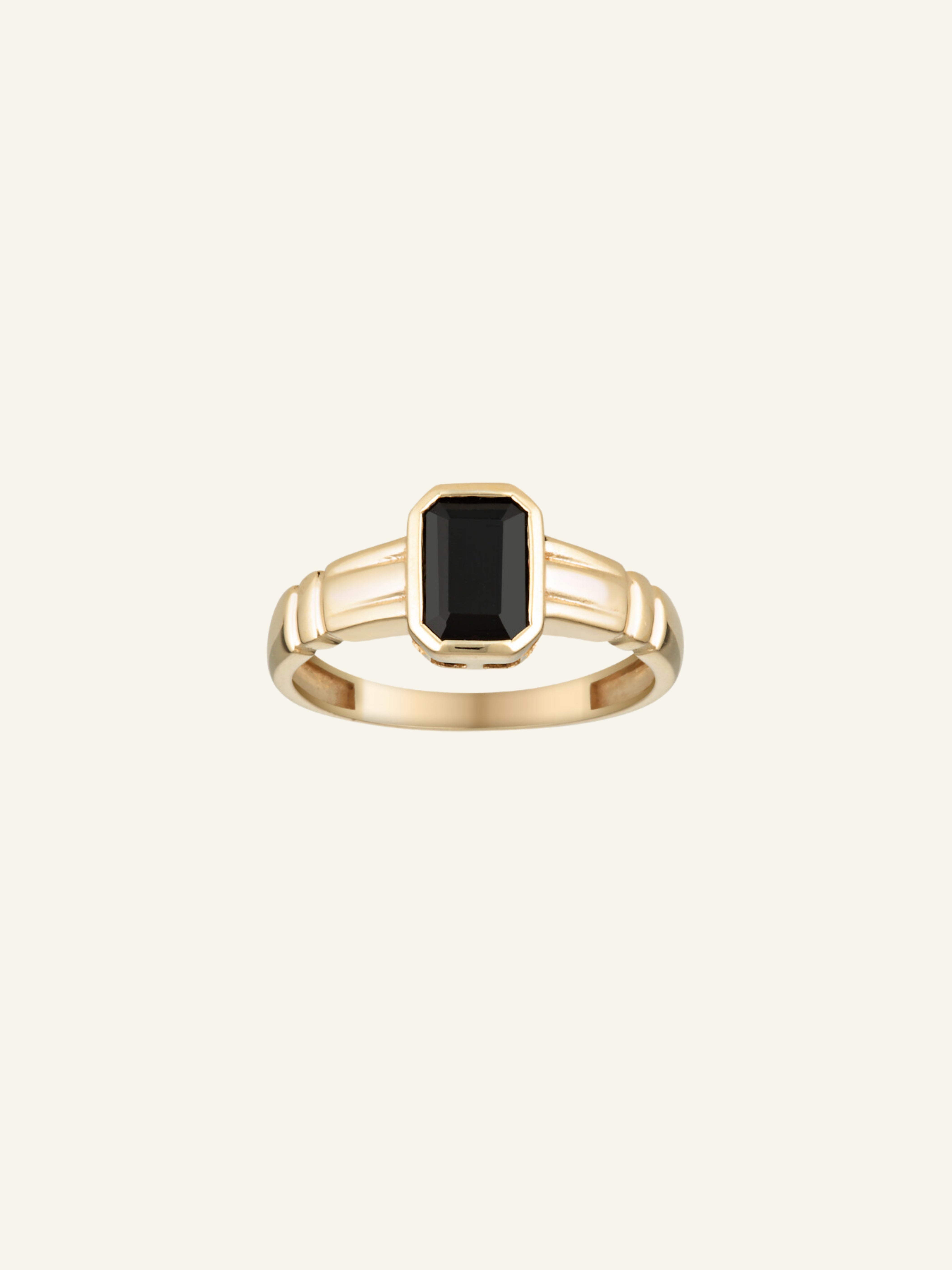 Solid Gold Onyx Rectangle Ring