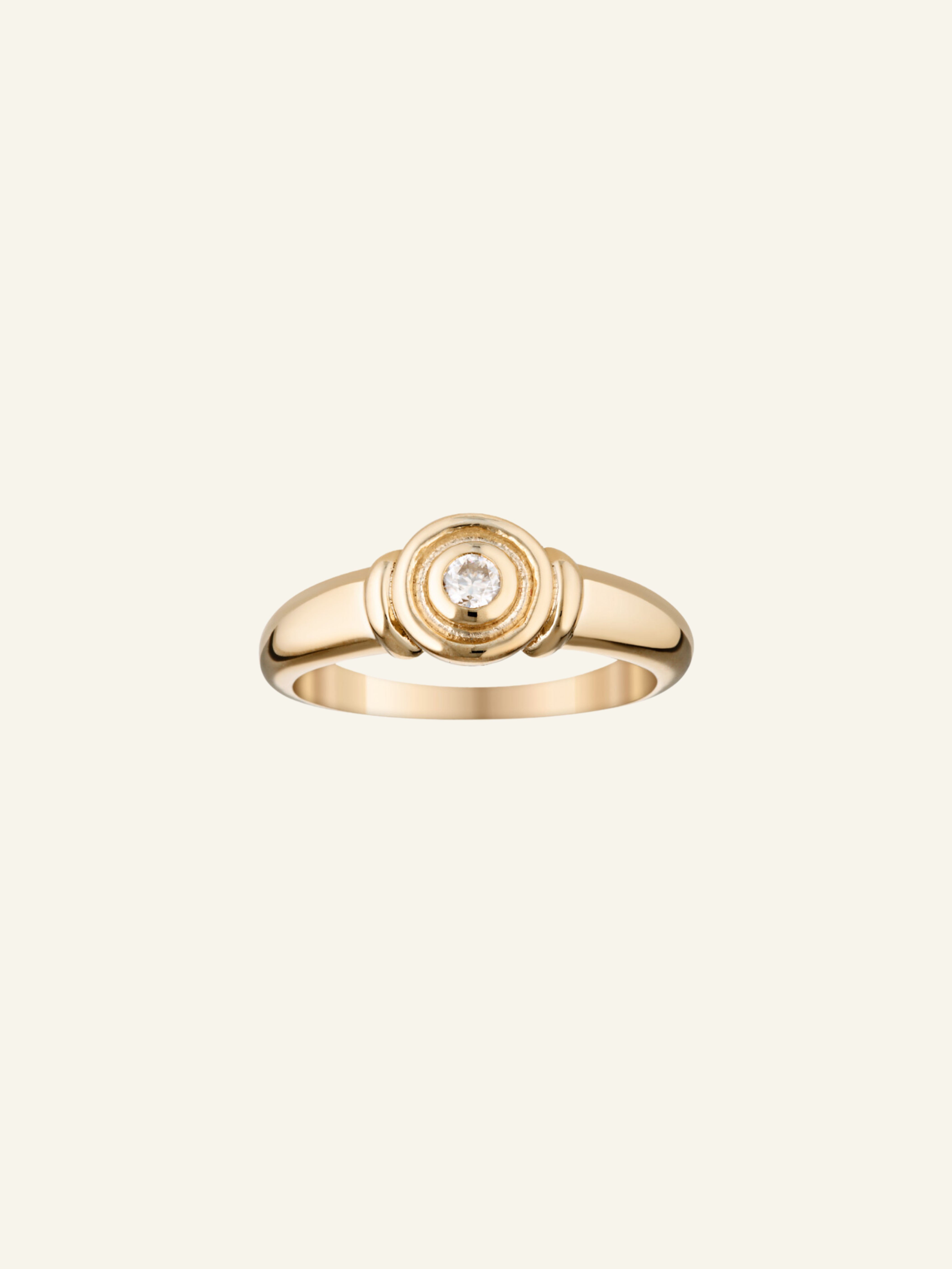 Solid Gold Moissanite Signet Ring