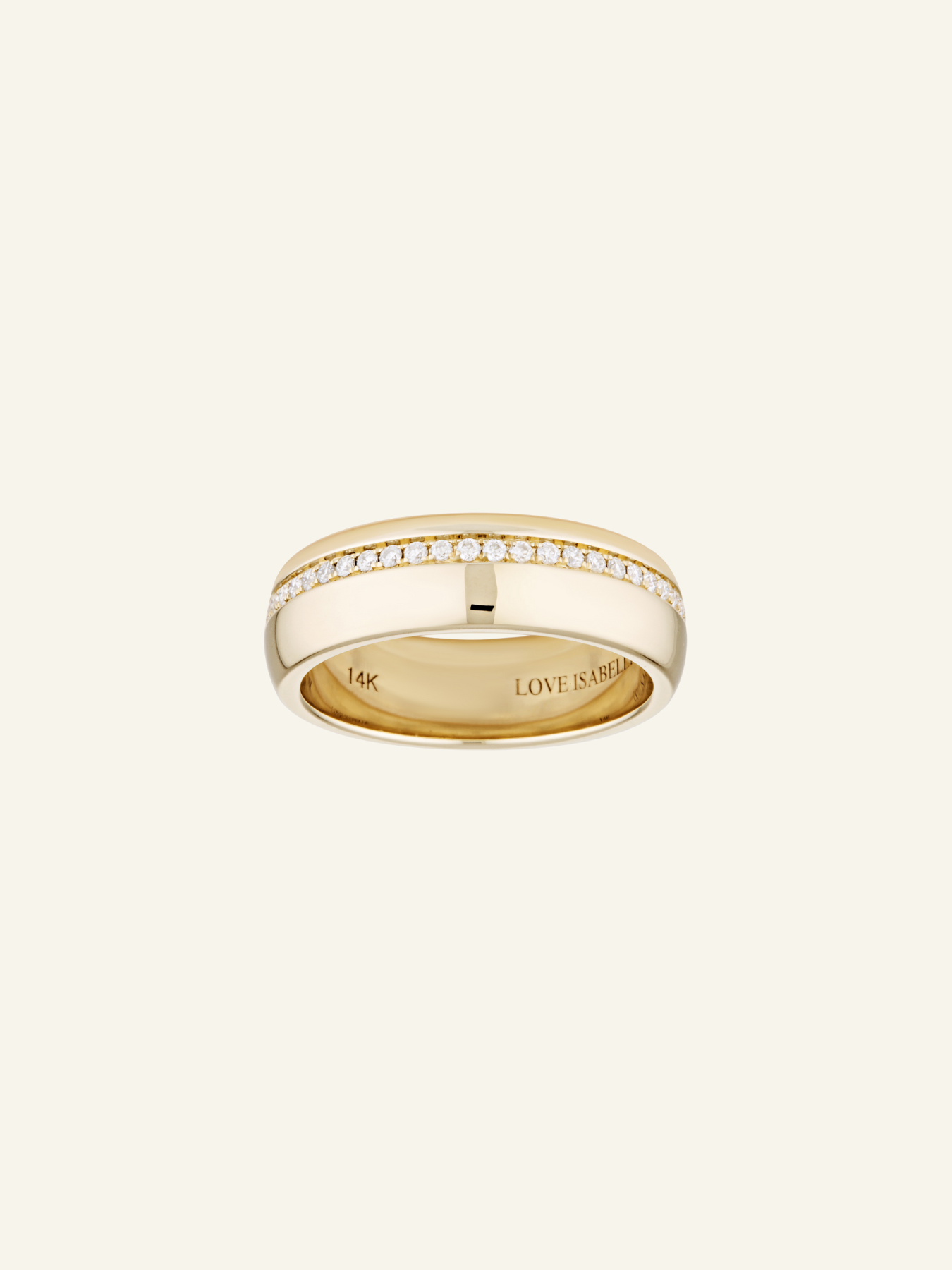 Solid Gold Channel Diamond Wedding band