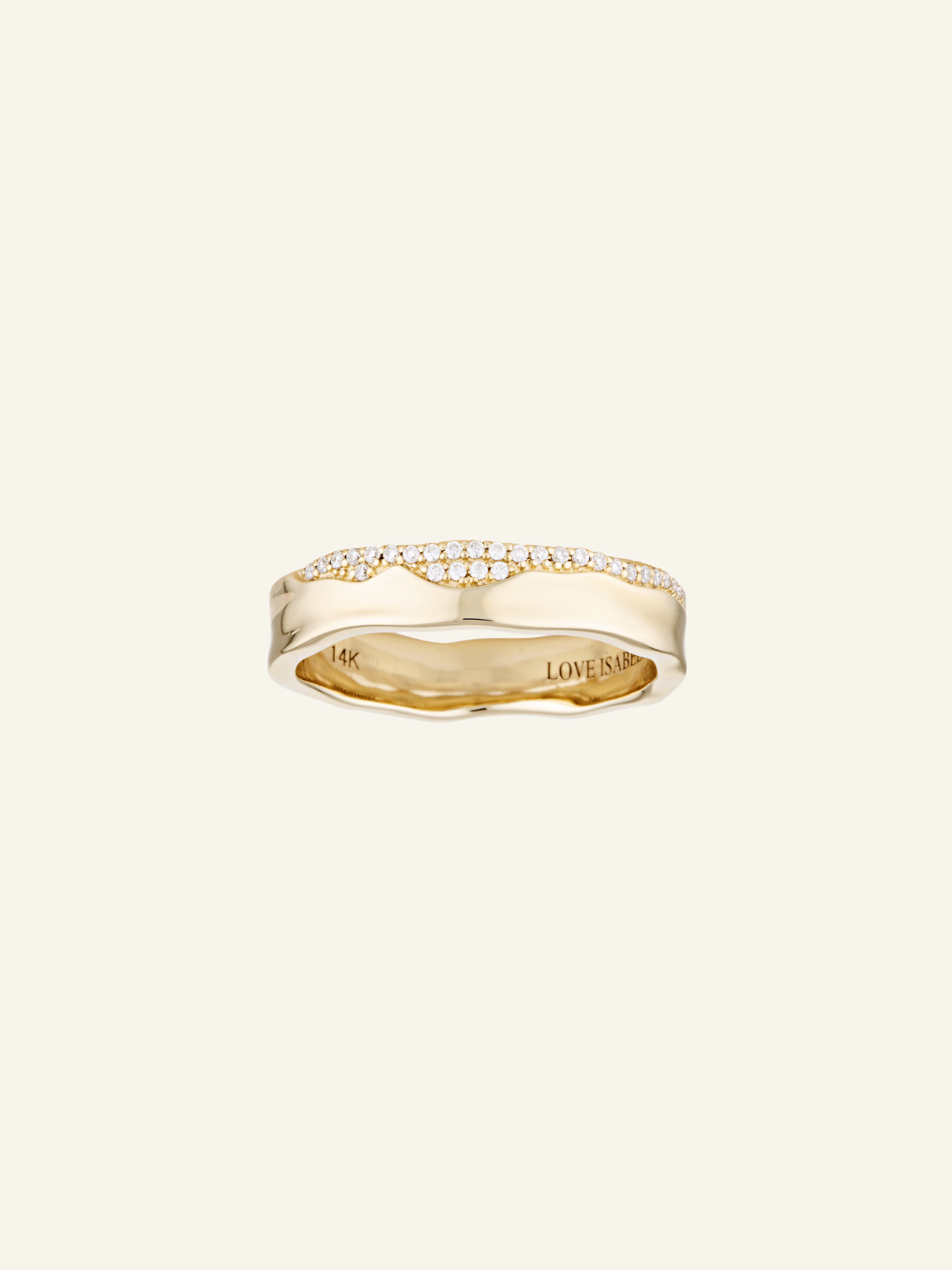 Solid Gold Textured Organic Wedding Band