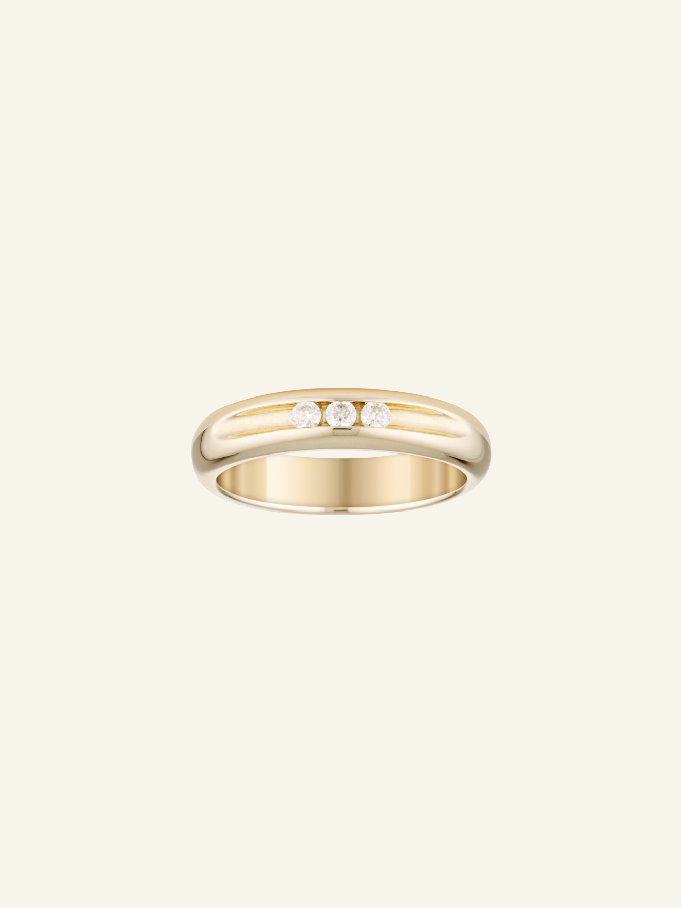 Solid Gold Trilogy Channel Wedding Band