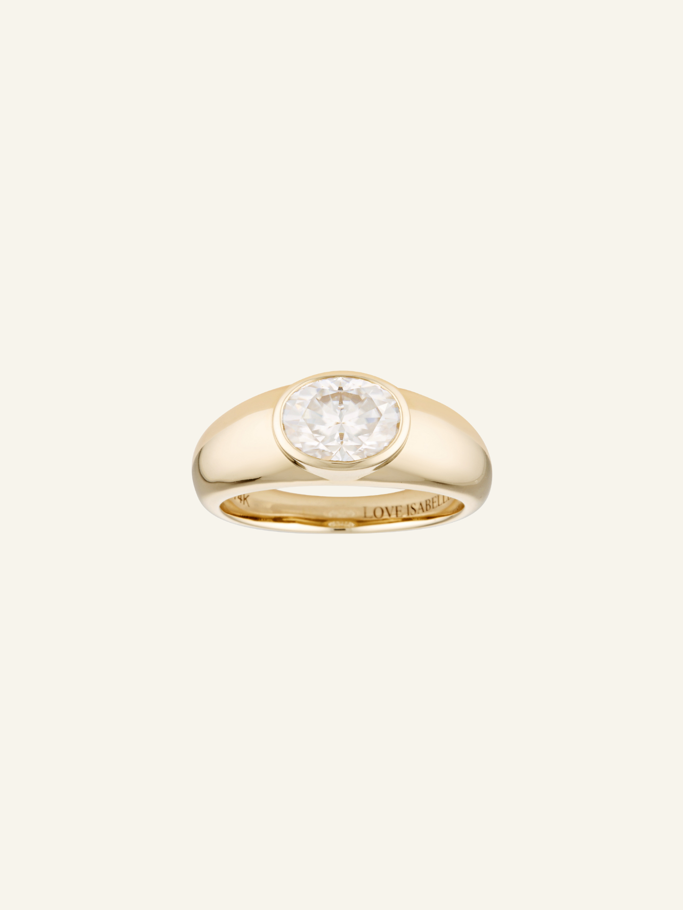Solid Gold East to West Oval Signet Ring