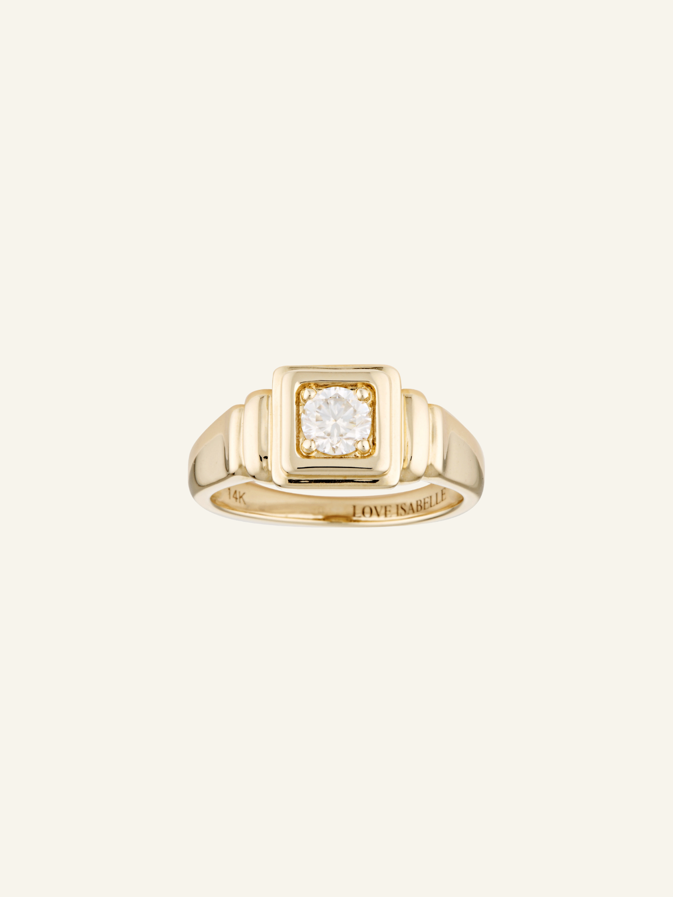 Solid Gold Art Deco Brilliant Signet Ring