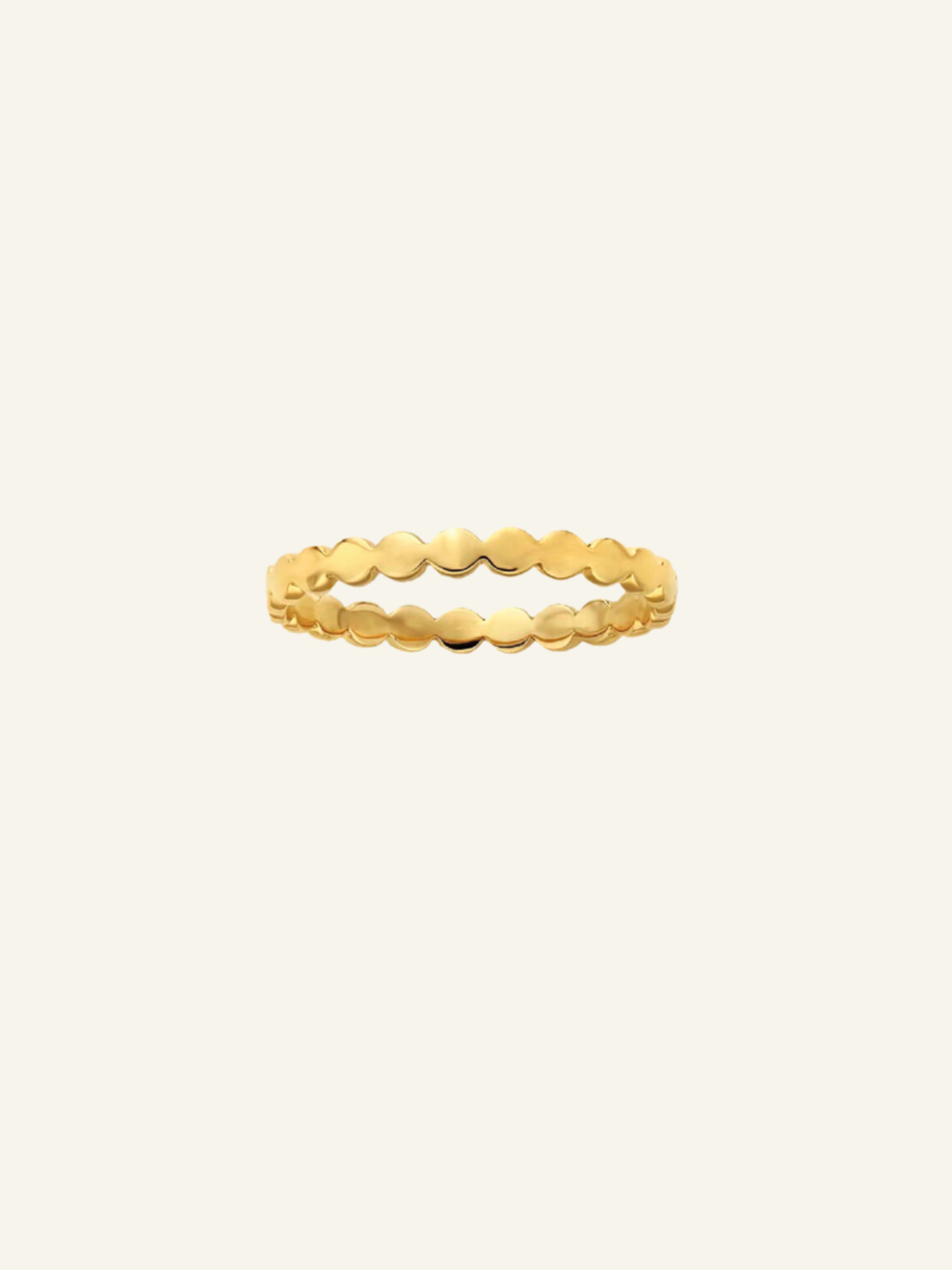 14k Solid Gold Beaded Ring