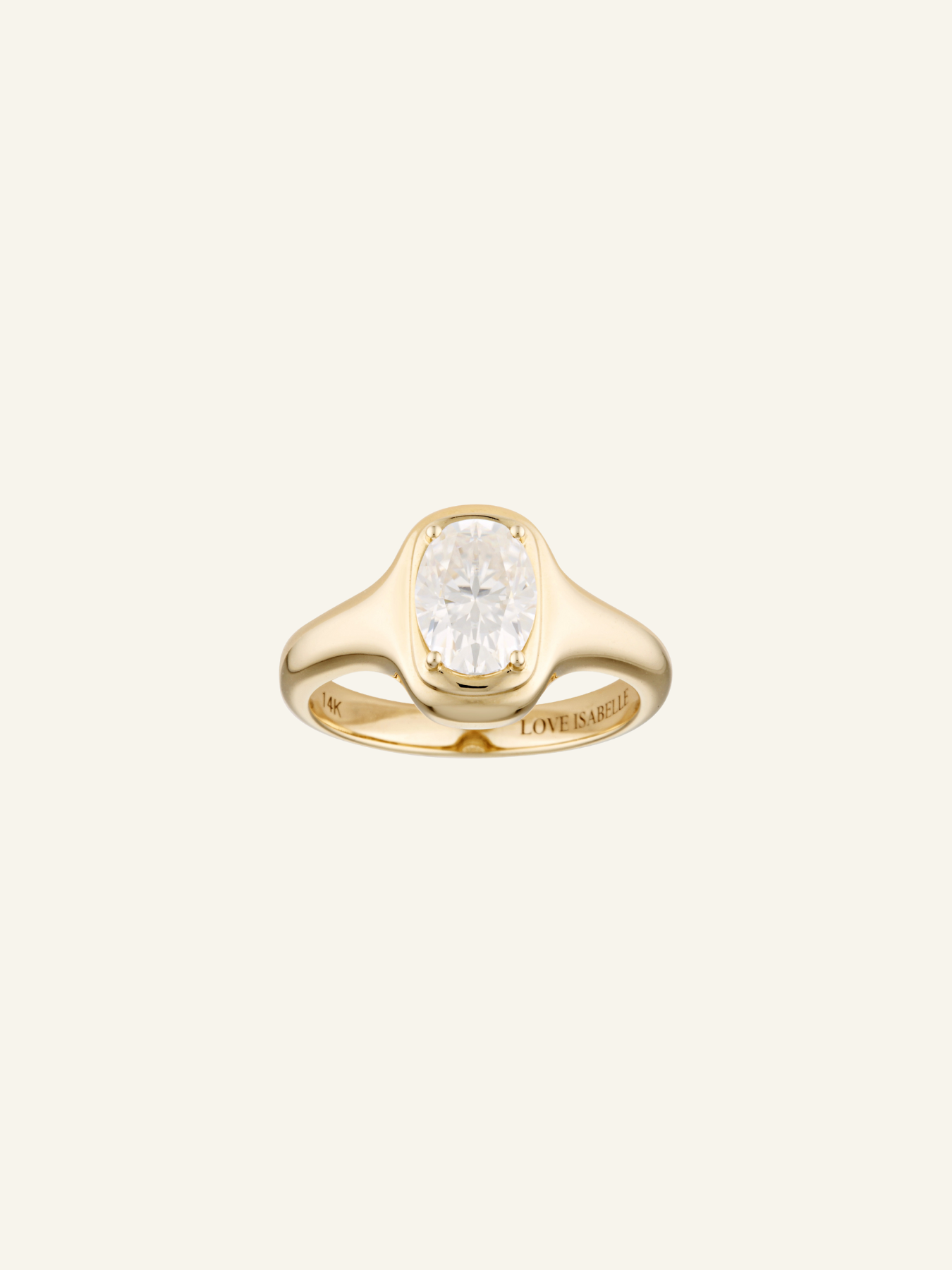 Solid Gold Elongated Oval Signet Ring