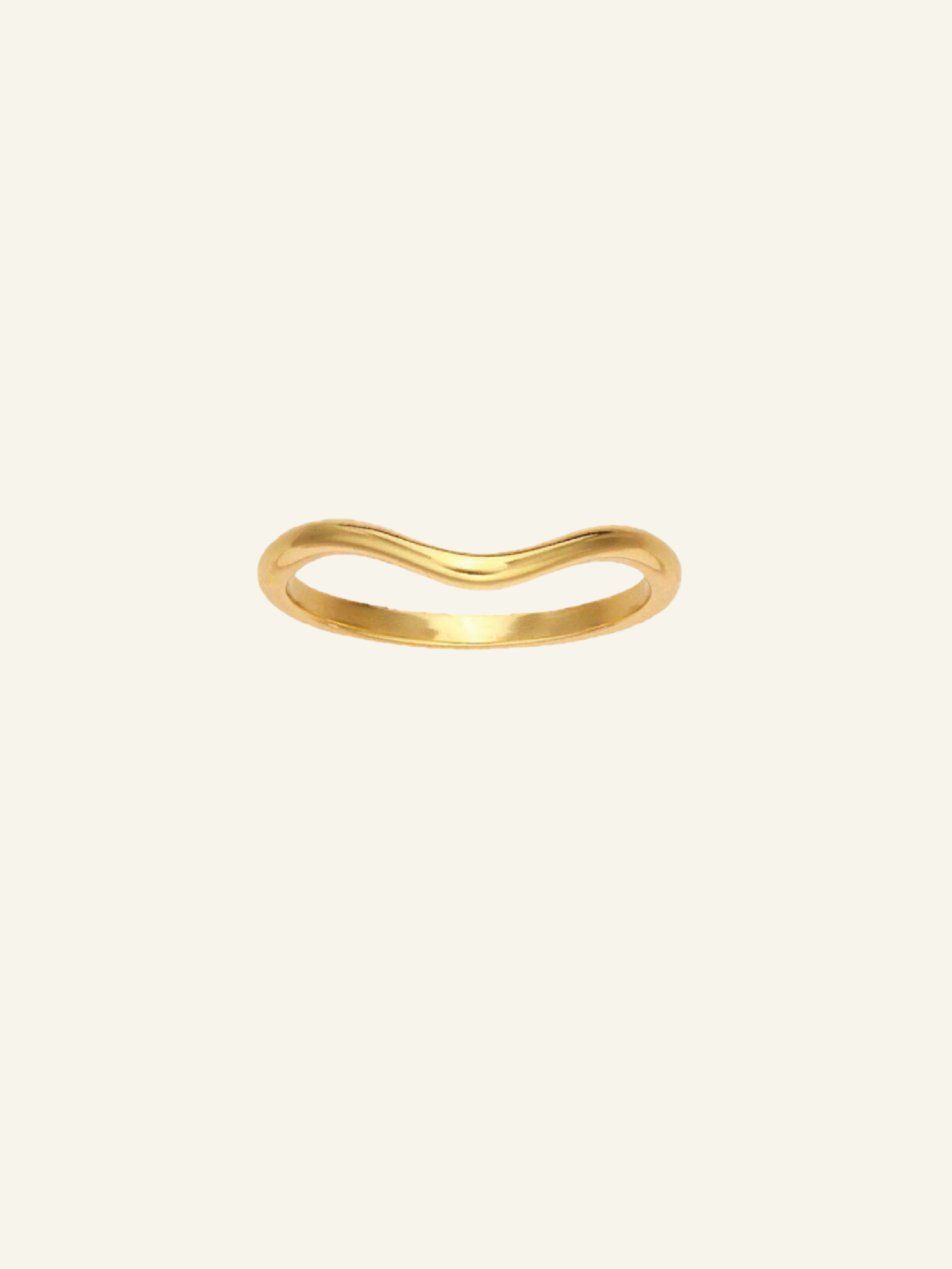 14k Solid Gold Curve Ring