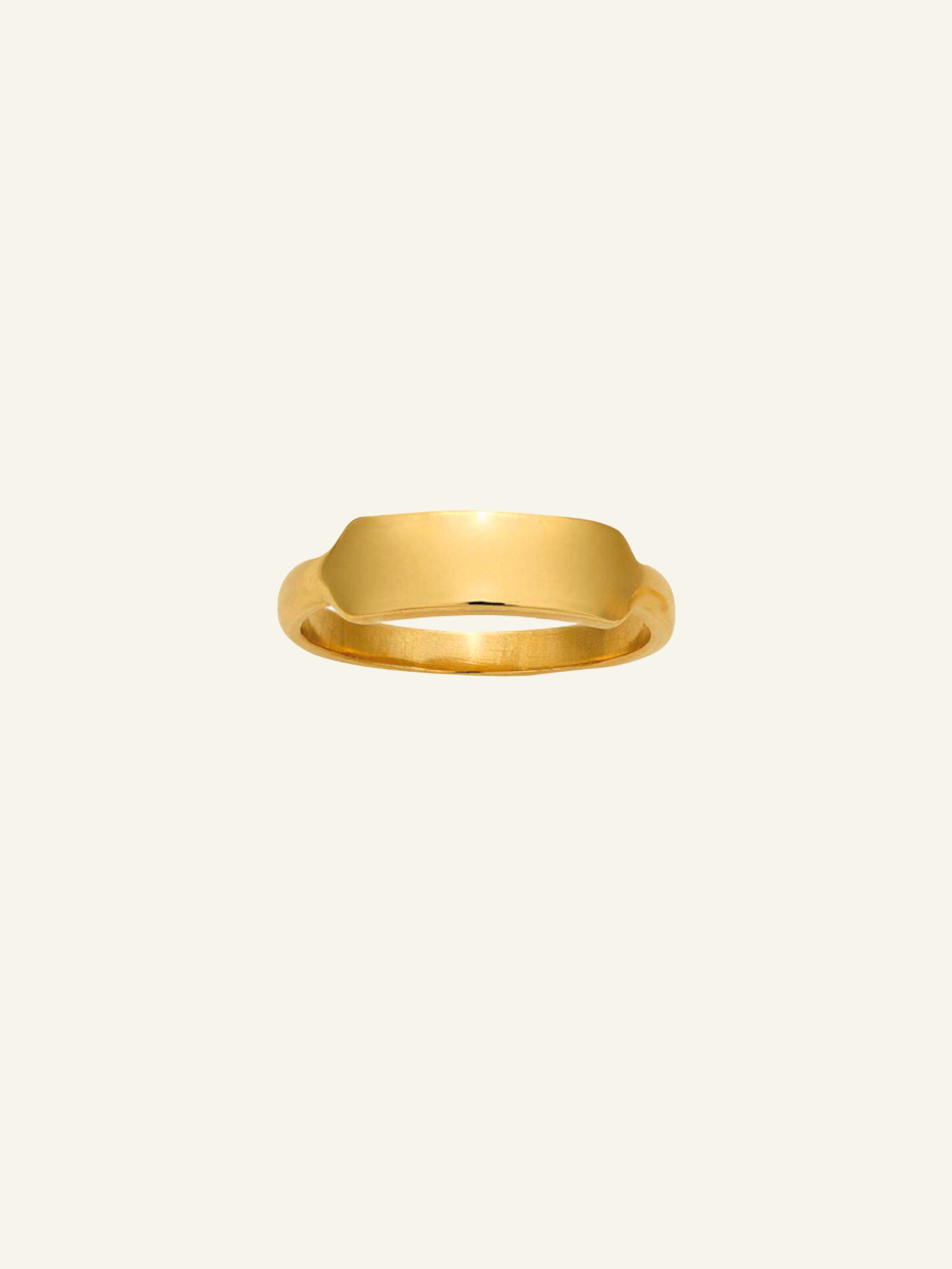 14k Solid Gold Rectangle Signet Ring