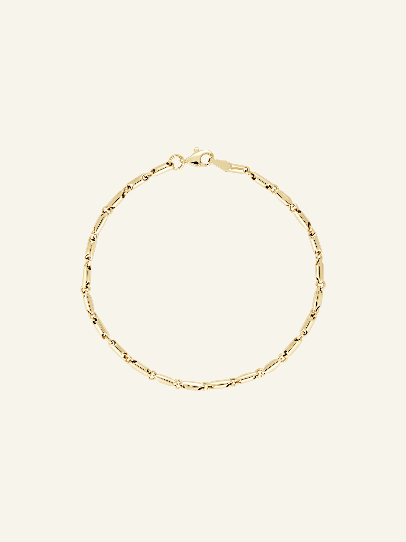 Solid Gold Bullet Link Bracelet