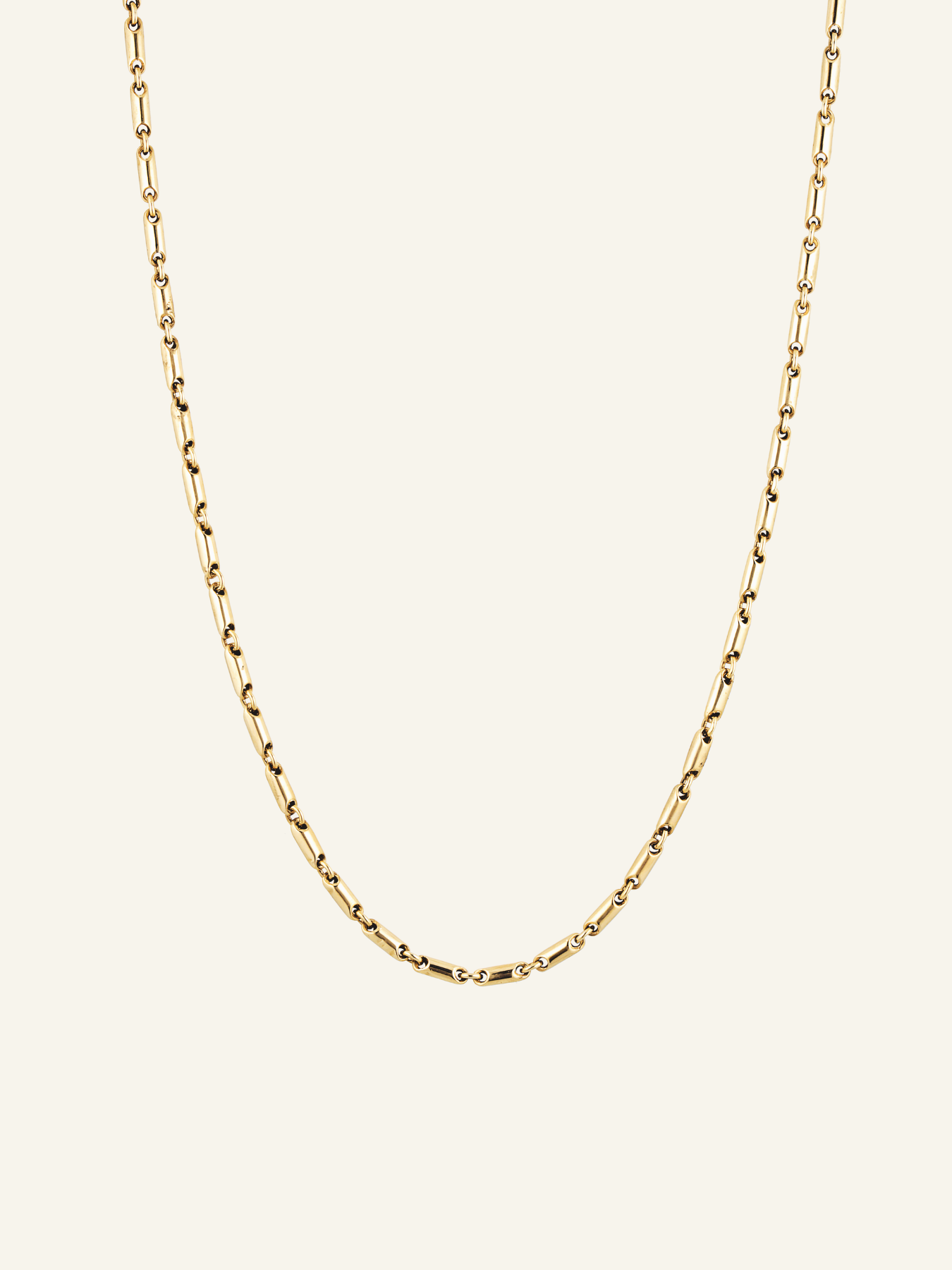 Solid Gold Bullet Link Necklace