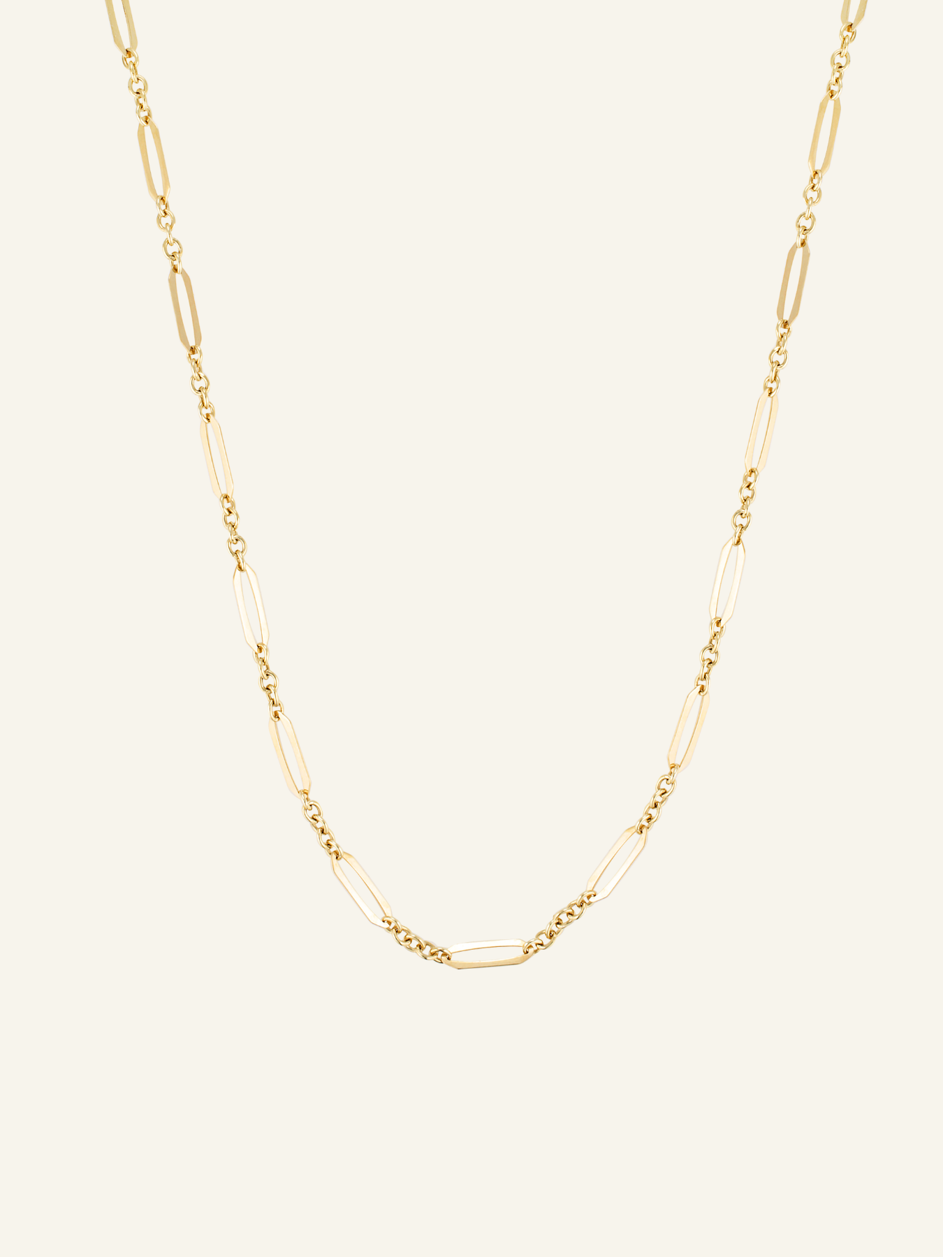 Solid Gold Cable Paperclip Necklace