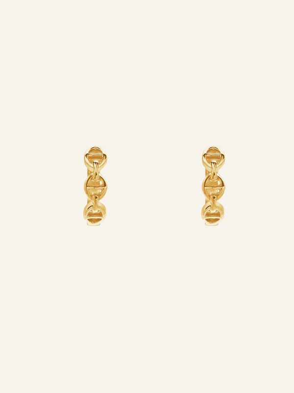 Solid Gold Anchor Hoops