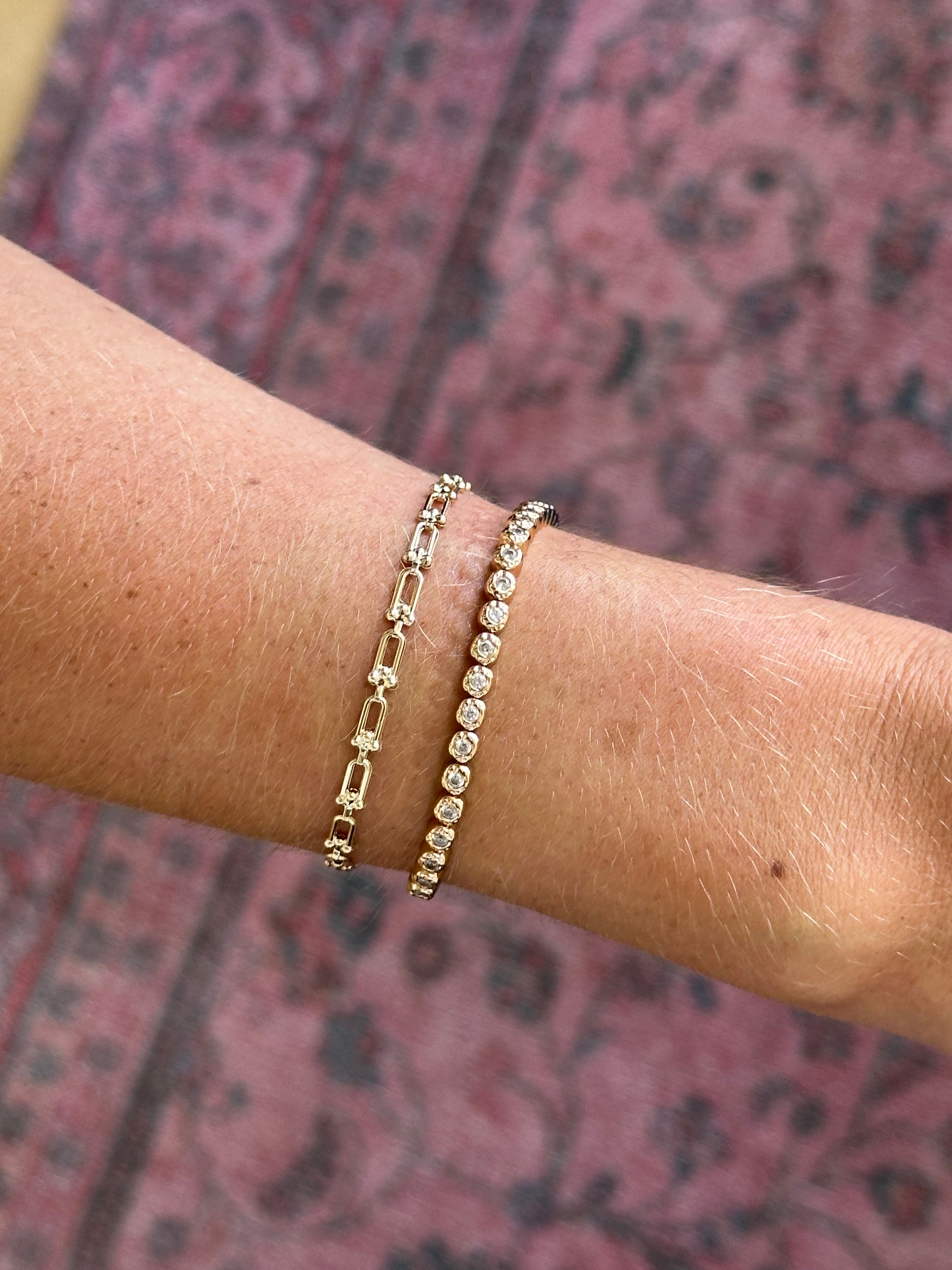 Solid Gold Lock Link Bracelet