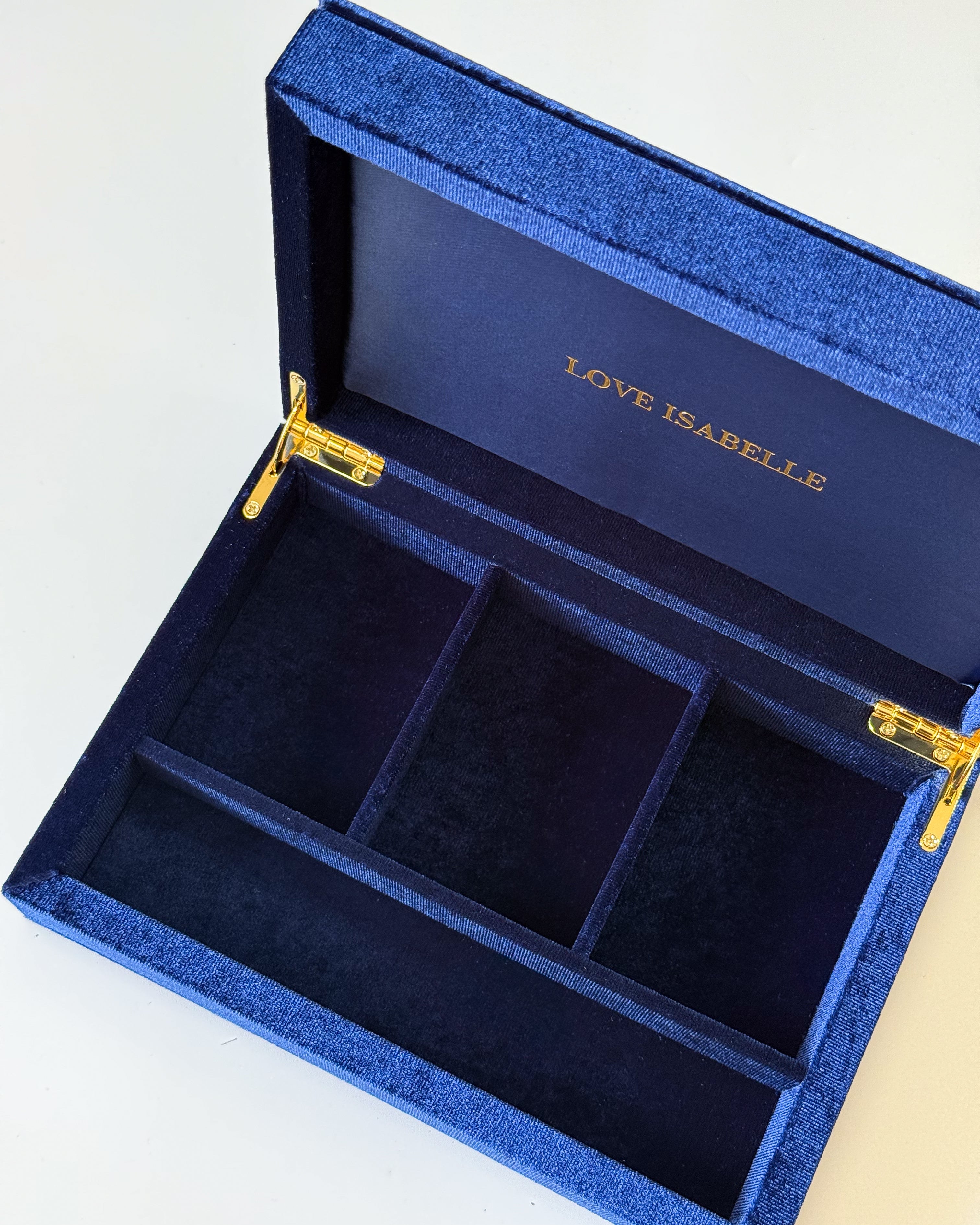 Velvet Jewellery Chest - Navy