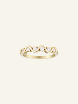 Solid Gold Wave Moissanite Ring