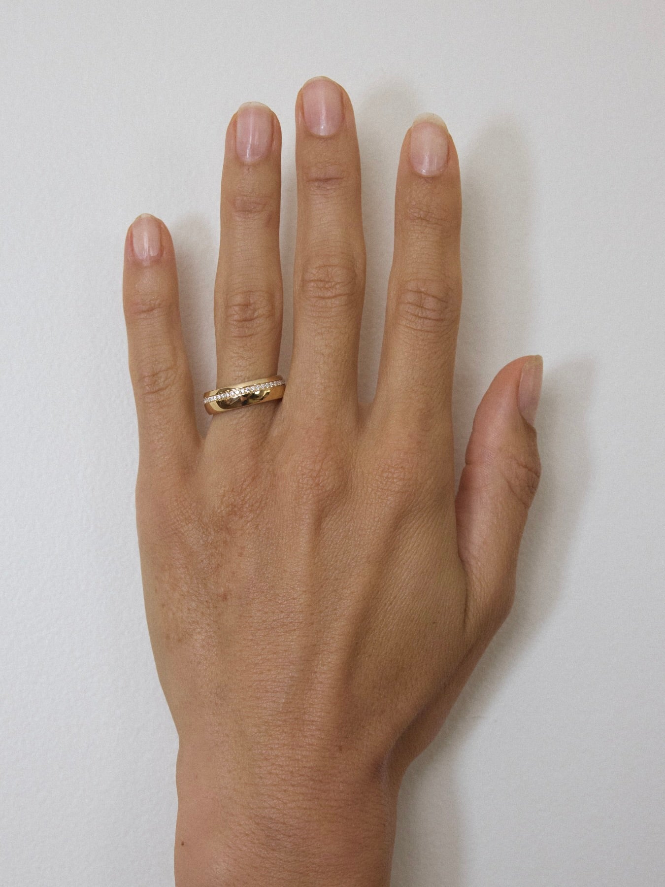 Solid Gold Channel Diamond Wedding band