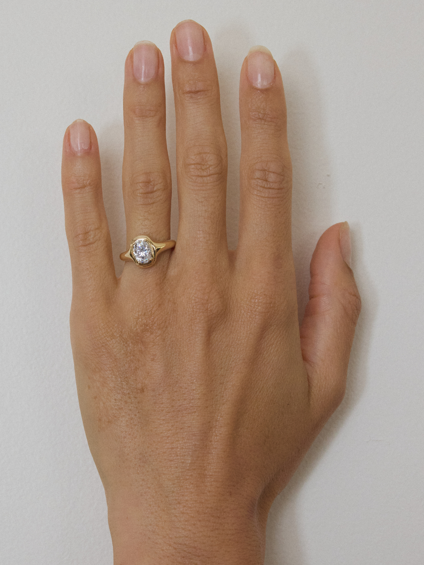 Solid Gold Elongated Oval Signet Ring