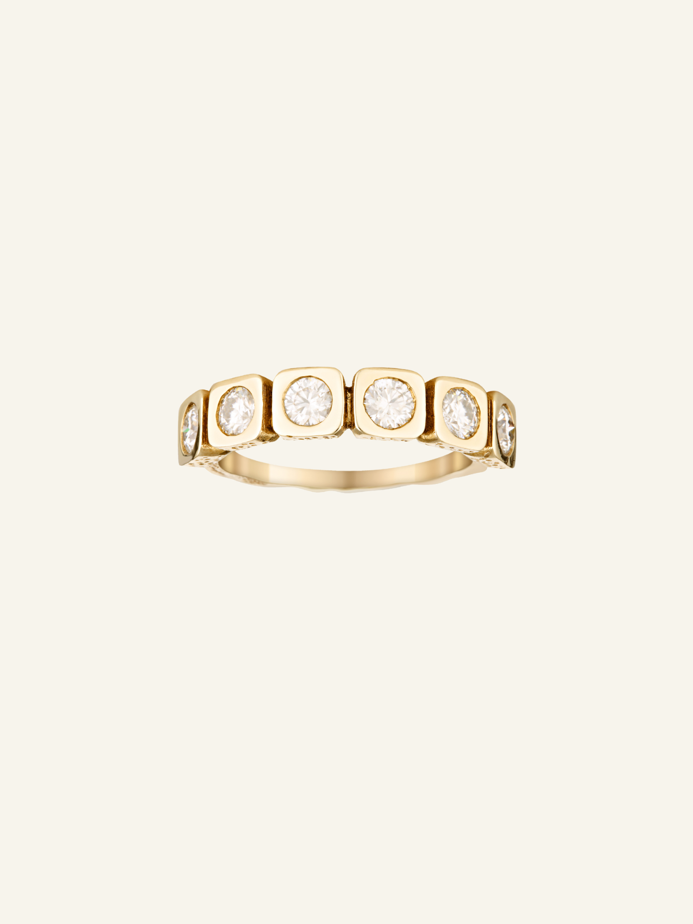 Solid Gold Round Half Band Ring