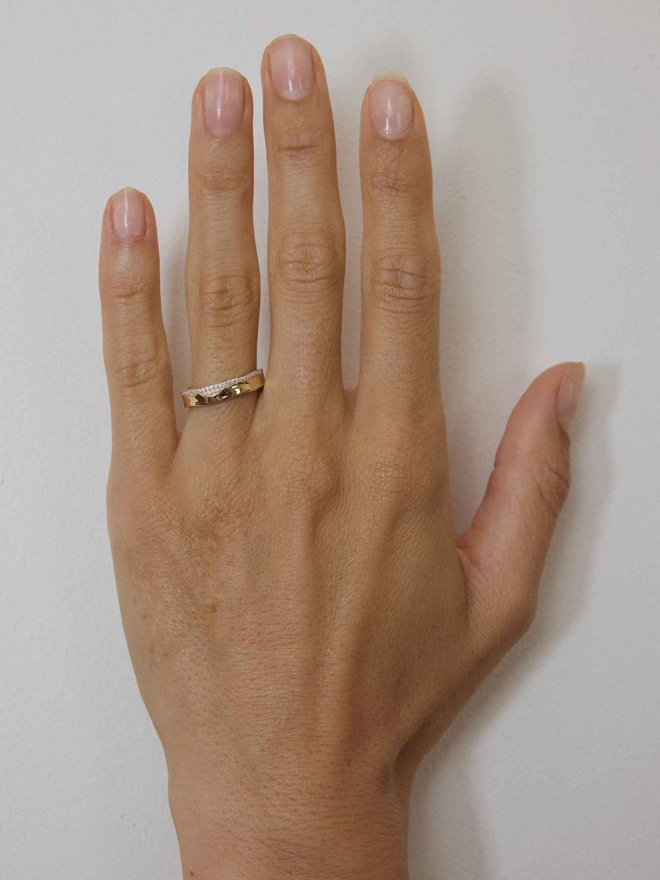 Solid Gold Textured Organic Wedding Band