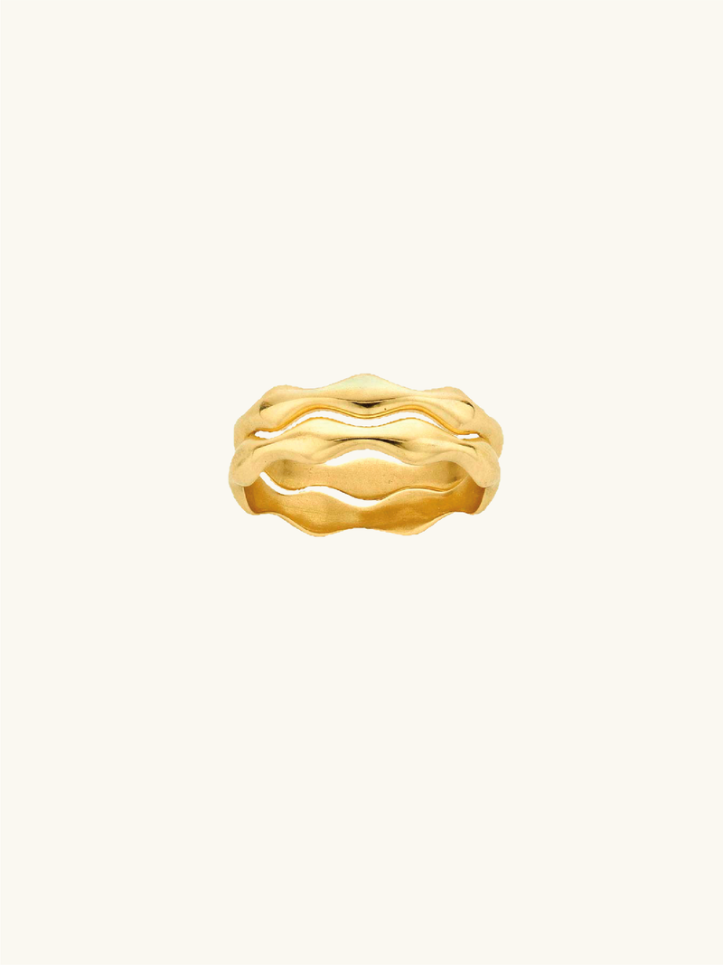 14k Solid Gold Organic Wave Ring