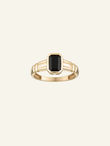 Solid Gold Onyx Rectangle Ring