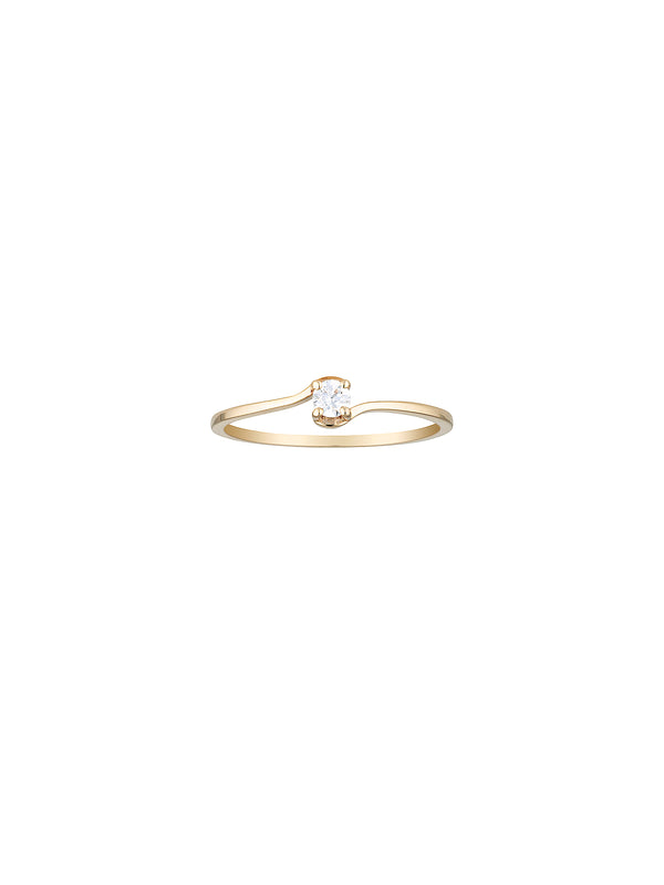 14k White Topaz Birthstone Ring - April