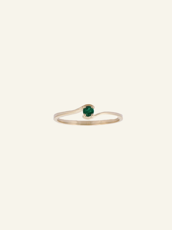 14k Emerald Birthstone Ring - May
