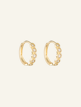 Solid Gold Round Diamond Hoops