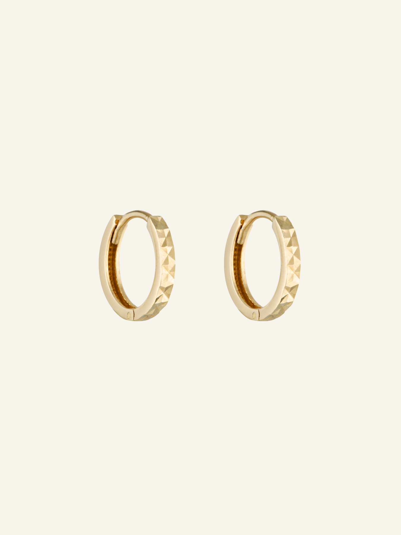 Solid Gold Brushed Hoops