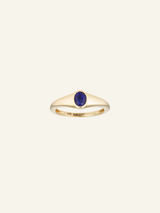 Solid Gold Lapis Signet Ring