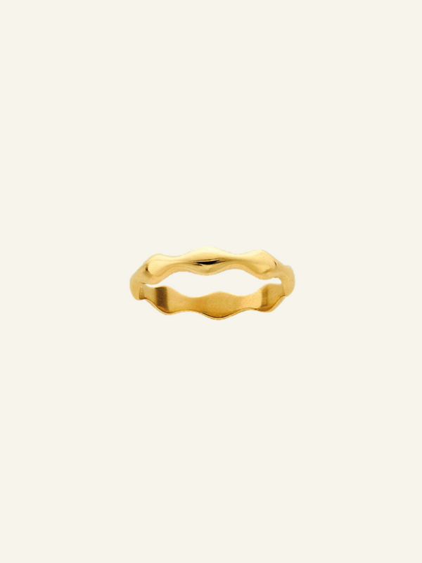 14k Solid Gold Organic Wave Ring